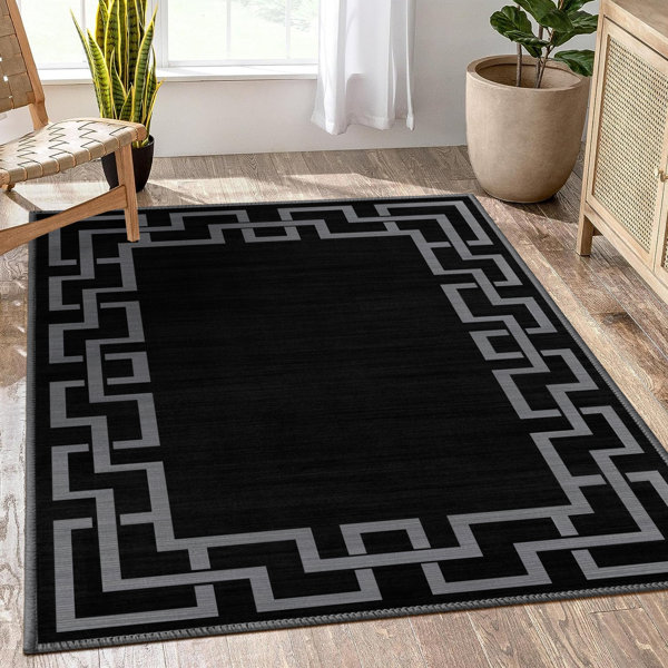 Fairmont Park Bonifant Polypropylene Grey/Black Area Rug Wayfair.co.uk